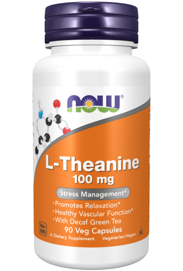 L-Theanine 100 mg - 90 Veg Capsules Bottle Front