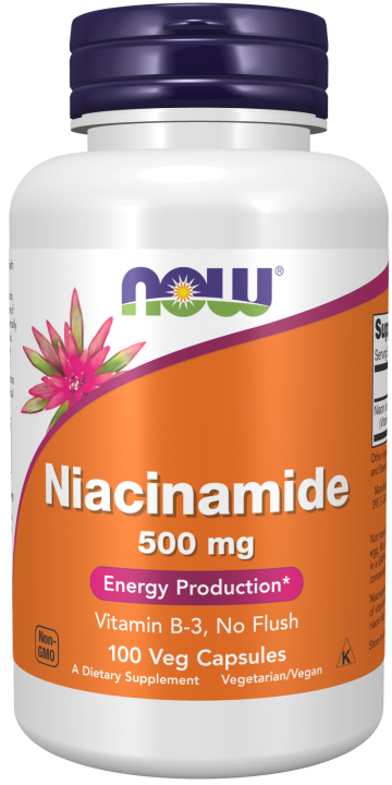 Niacinamide (B-3) 500 mg - 100 Veg Capsules bottle front