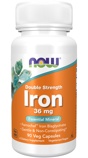 Iron 36 mg Double Strength - 90 Veg Capsules Bottle Front