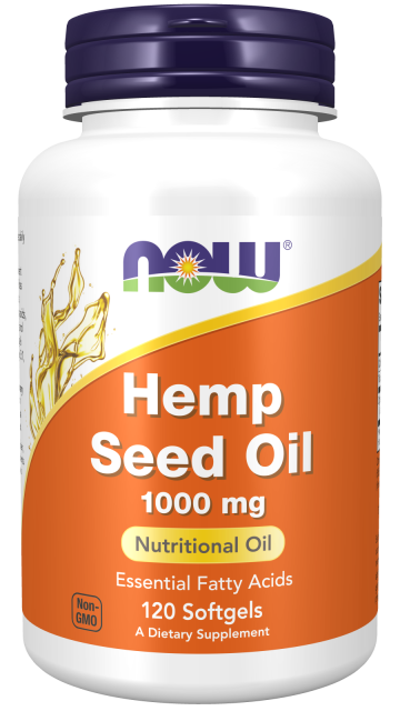 Hemp Seed Oil 1000 mg - 120 Softgels Bottle Front