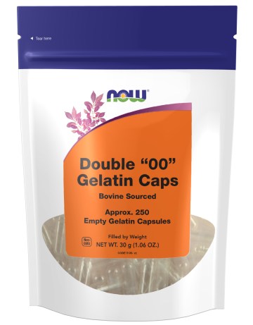 Empty Capsules, Gelatin, Double 00 - 250 Gel Caps Bag Front