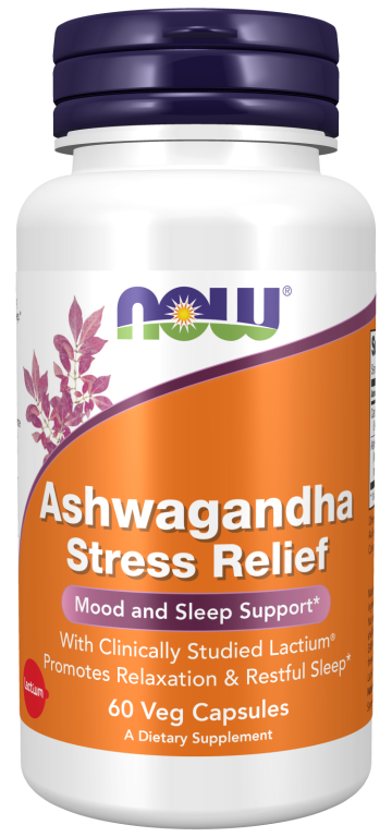 Ashwagandha Stress Relief - 60 Veg Capsules Bottle Front