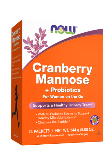Cranberry Mannose + Probiotics - 24 Packets per Box Front