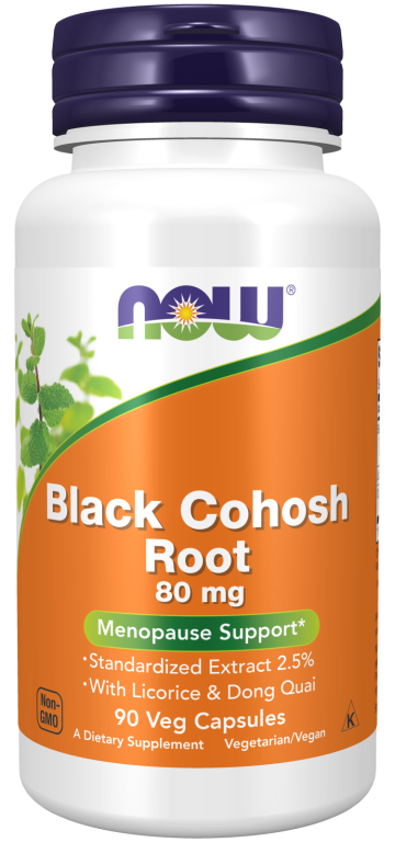 Black Cohosh Root 80 mg - 90 Veg Capsules Bottle Front