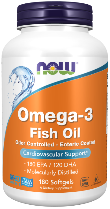 Omega-3, Molecularly Distilled & Enteric Coated - 180 Softgels Bottle