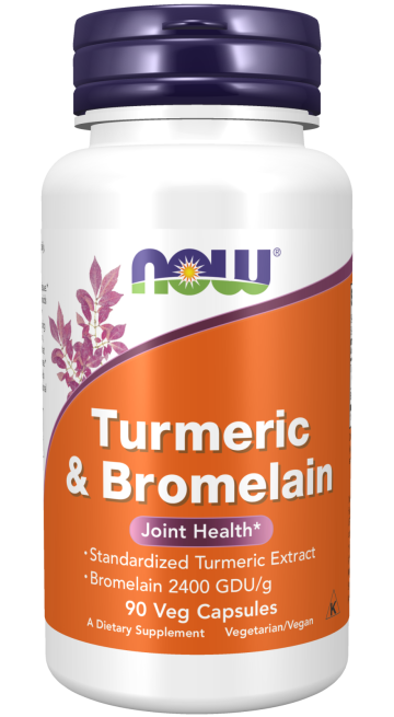 Turmeric & Bromelain - 90 Veg Capsules Bottle Front