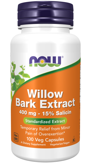 Willow Bark Extract 400 mg - 100 Veg Capsules Bottle Front