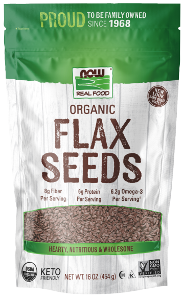 Flax Seeds, Organic - 16 oz. Bag Front