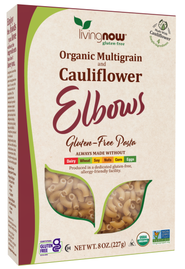 Cauliflower and Multigrain Elbows Pasta, Organic - 8 oz. Box Front