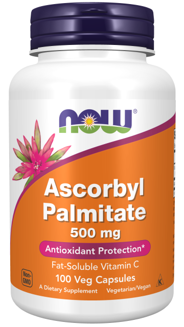 Ascorbyl Palmitate 500 mg - 100 Veg Capsules Bottle Front