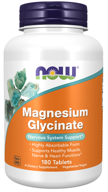 Magnesium Glycinate - 180 Tablets Bottle Front