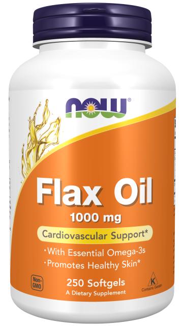 Flax Oil 1000 mg - 250 Softgels Bottle Front