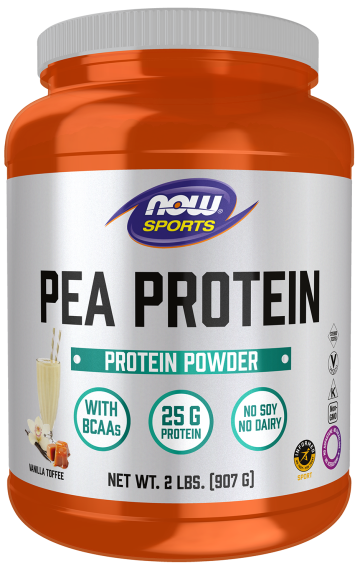 Pea Protein, Vanilla Toffee Powder - 2 lbs. Bottle Front