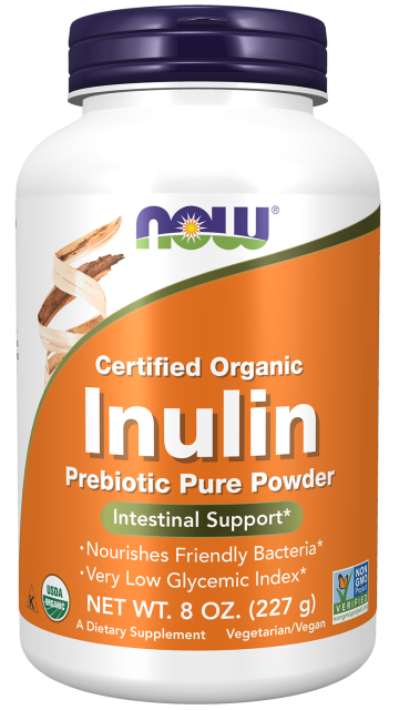 Inulin Prebiotic Pure Powder, Organic - 8 oz. Bottle Right