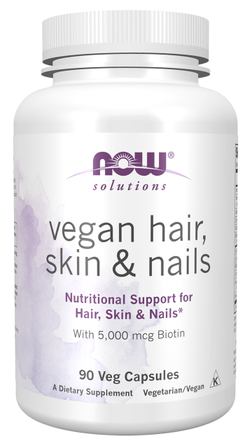 Hair, Skin & Nails, Vegan - 90 Veg Capsules bottle front
