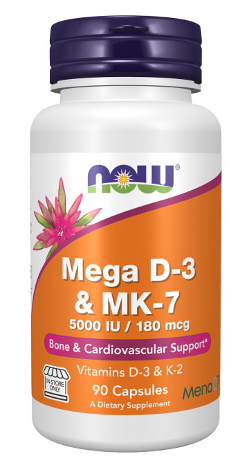 Mega D-3 & MK-7 - 90 Capsules Bottle Front