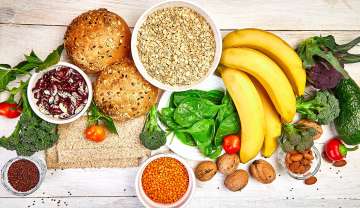 group of foods high in fiber including fruits, vegetables, beans, lentils, whole grains, nuts, seeds