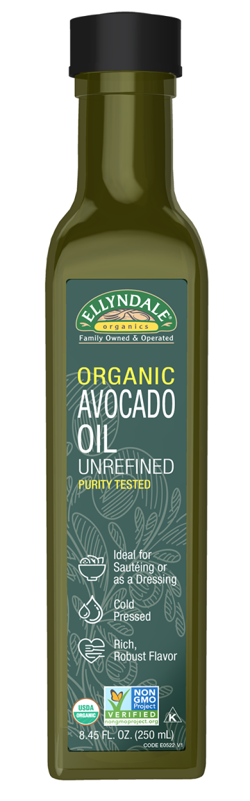 Avocado Cooking Oil, Organic in Glass Bottle - 8.45 fl. oz. Bottle Front