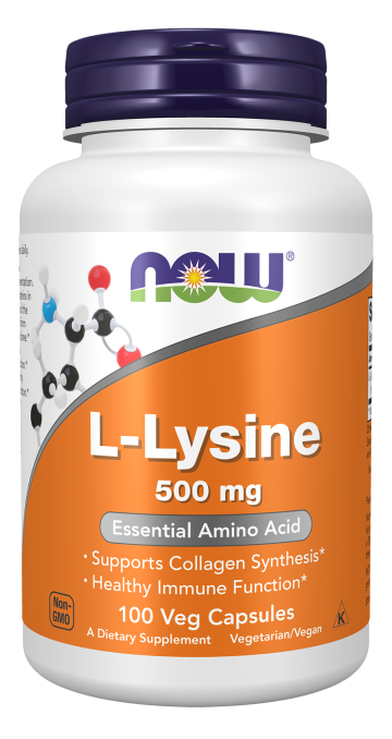 L-Lysine 500 mg - 100 Veg Capsules Bottle Front