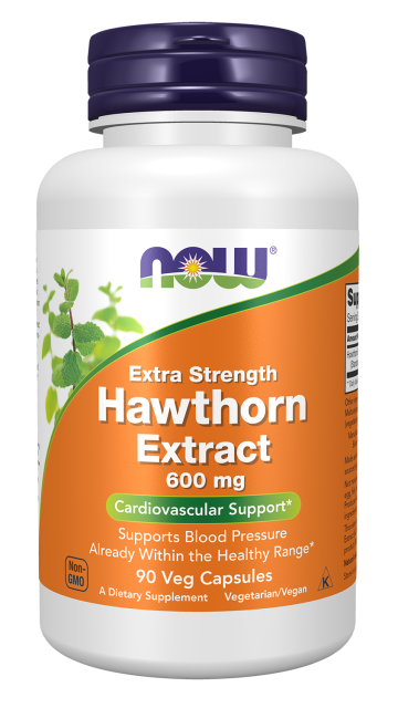 Hawthorn Extract 600 mg, Extra Strength - 90 Veg Capsules Bottle Front