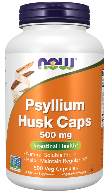 Psyllium Husk 500 mg - 500 Veg Capsules Bottle Front