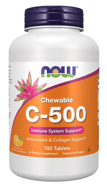 Vitamin C-500 Orange Chewable - 100 Tablets Bottle Front