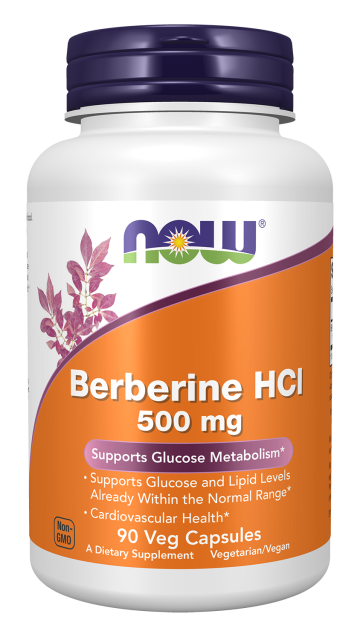 Berberine HCl 500 mg - 90 Veg Capsules Bottle Front