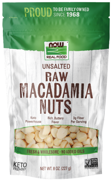 Macadamia Nuts, Raw & Unsalted - 8 oz. Bag Front