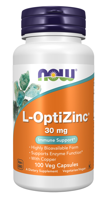 L-OptiZinc® 30 mg - 100 Veg Capsules Bottle Front