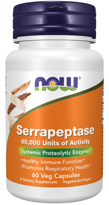 Serrapeptase - 60 Veg Capsules Bottle Front