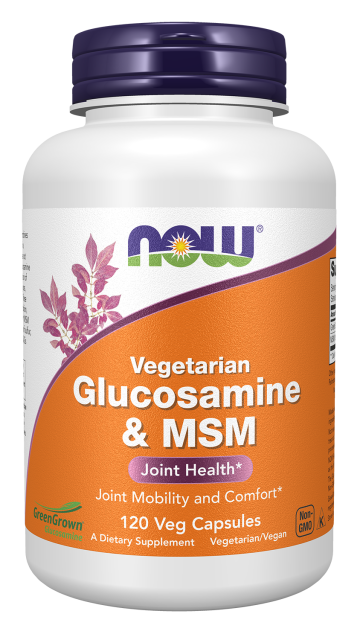 Glucosamine & MSM (Vegetarian) - 120 Veg Capsules Bottle Front