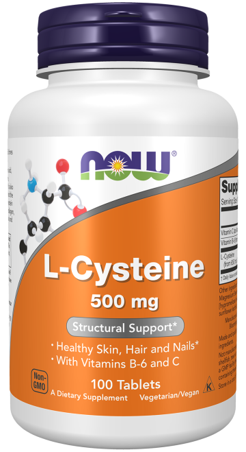 L-Cysteine 500 mg - 100 Tablets Bottle Front