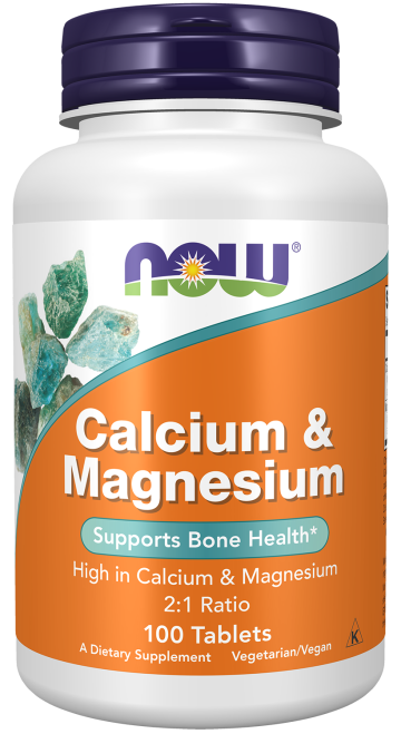 Calcium & Magnesium - 100 Tablets Bottle Front