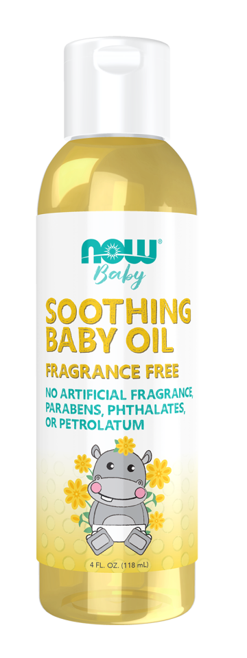 Soothing Baby Oil, Fragrance Free - 4 fl. oz. Bottle Front
