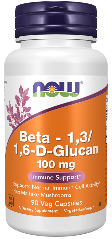 Beta 1,3/1,6- D -Glucan 100 mg - 90 Veg Capsules Bottle Front