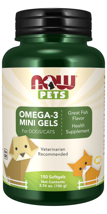 Omega-3 Mini Gels - 150 Softgels for Pets Bottle Front