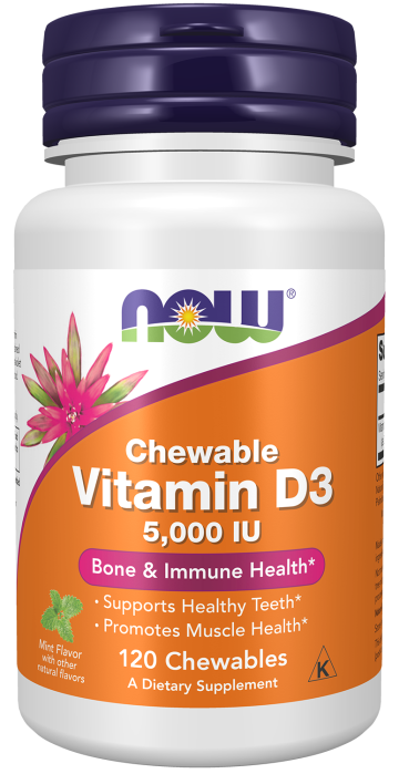 Vitamin D-3 5000 IU - 120 Chewables Bottle Front