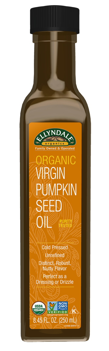 Virgin Pumpkin Seed Oil, Organic - 8.45 oz. Bottle Front 