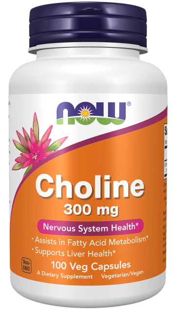 Choline 300 mg - 100 Veg Capsules Bottle Front