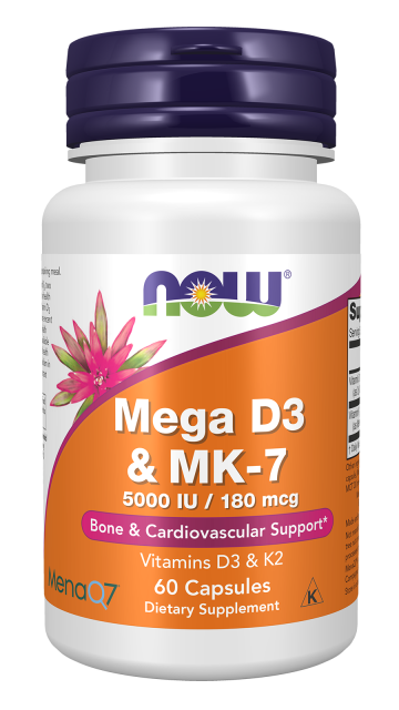 Mega D-3 & MK-7 - 60 Veg Capsules Bottle Front
