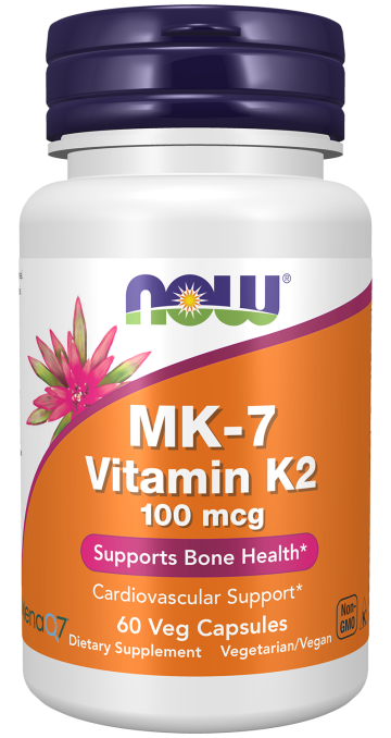 MK-7 Vitamin K-2 100 mcg - 60 Veg Capsules Bottle Front
