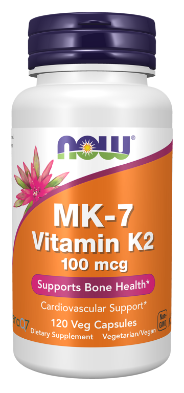 MK-7 Vitamin K-2 100 mcg - 120 Veg Capsules bottle front