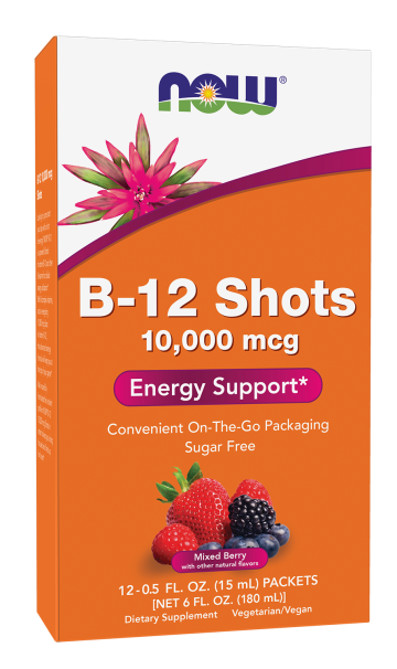 B-12 10,000 mcg - 12: 15 mL (0.5 fl. oz.) Shots Box Front