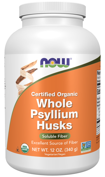 Whole Psyllium Husks, Organic - 12 oz. Bottle Front