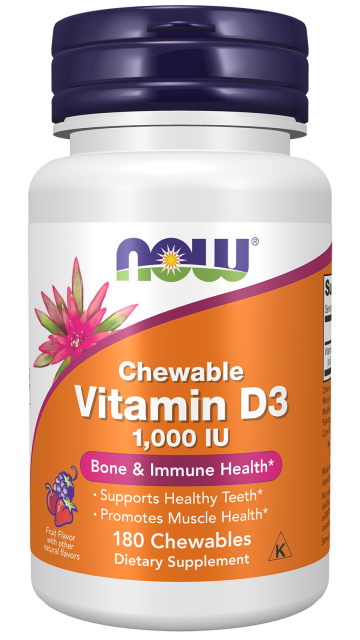 Vitamin D-3 1000 IU - 180 Chewables Bottle Front
