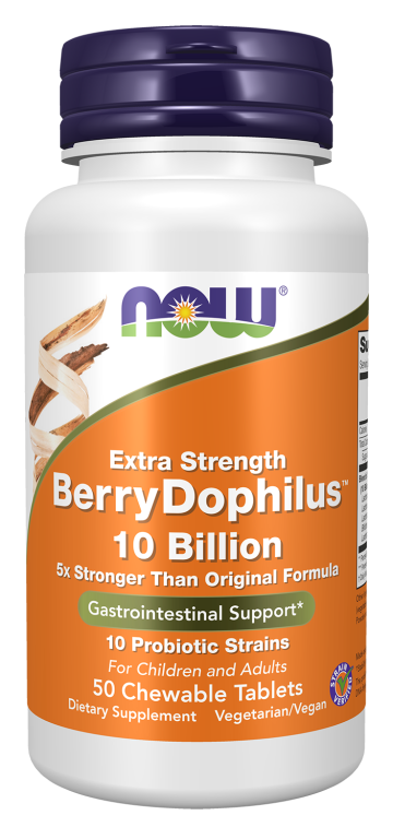 BerryDophilus™ Extra Strength 10 Billion - 50 Chewables Bottle Front