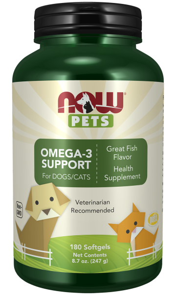Omega-3 Support - 180 Softgels for Pets Bottle Front