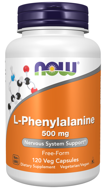 L-Phenylalanine 500 mg - 120 Veg Capsules Bottle Front