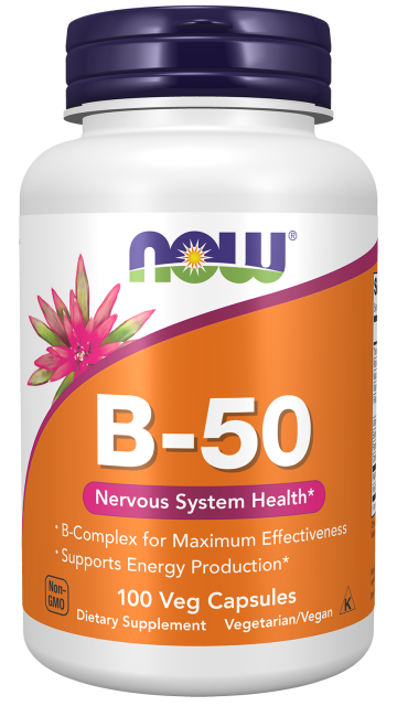 Vitamin B-50 mg - 100 Veg Capsules Bottle Front