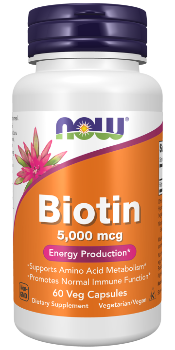 Biotin 5,000 mcg - 60 Veg Capsules bottle front